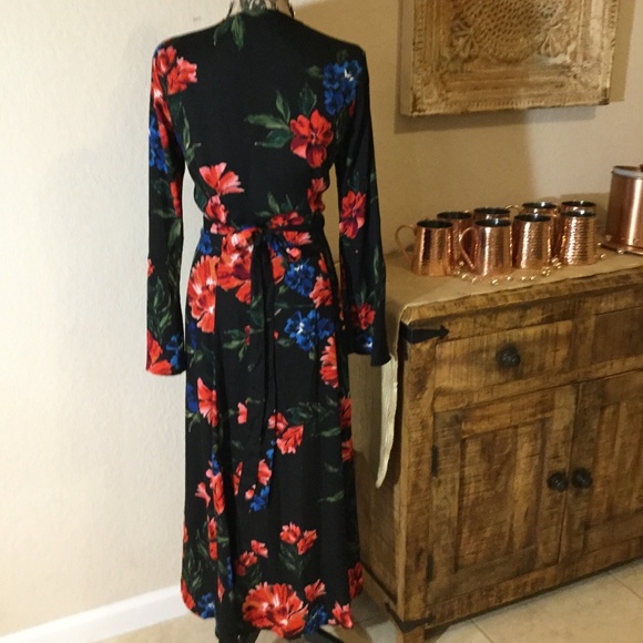 Floral Maxi Wrap Dress L - Picture 4 of 4